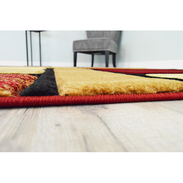 Ivy Bronx Mccampbell Performance Burgundy/Beige Rug & Reviews Wayfair